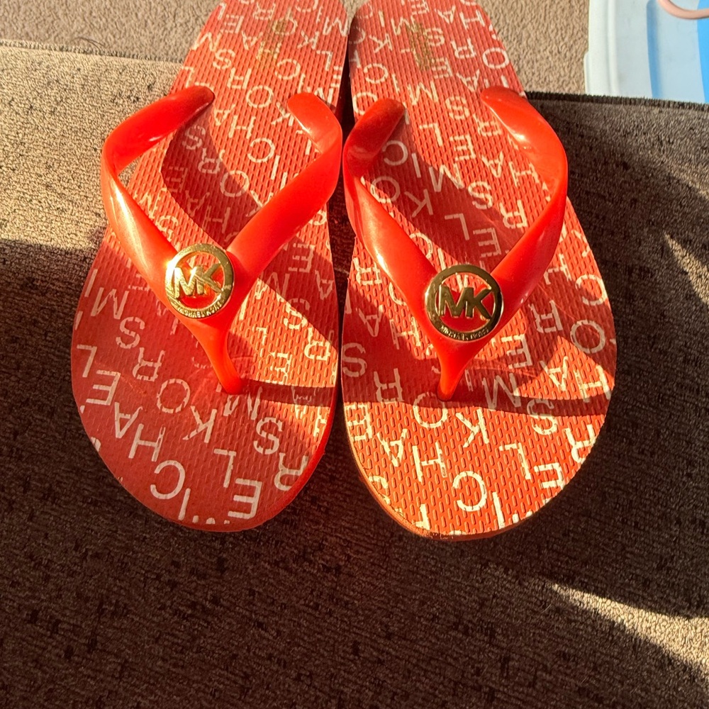Michael Kors Red Flip Flops